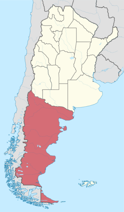 Mapa da Patagônia Argentina