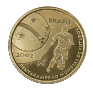 Moeda comemorativa do Pentacampeonato Mundial de Futebol do Brasil