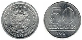 50 centavos de alumínio do Brasil