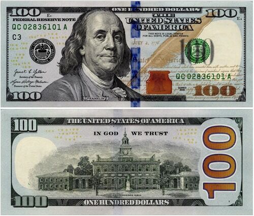 Cédula de 100 dólares dos Estados Unidos