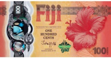 Cédula das Ilhas Fiji de 100 cents com hibisco