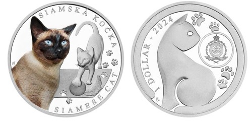 Moeda de 1 Dólar de Niue, Gato Siamês
