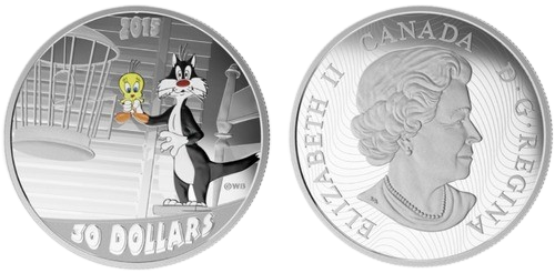 Moeda de 30 Dólares do Canadá, Frajola e Piu-Piu