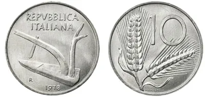 Moeda de 10 Liras Italianas Moeda de 10 Liras Italianas