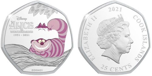 Moeda de 25 cents das Ilhas Cook, Gato de Cheshire