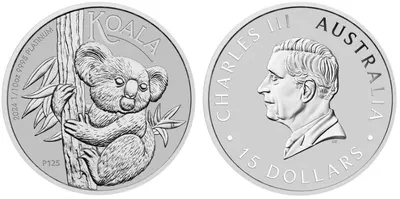 Moeda Bullion de 15 Dólares Australianos, da série Coala de Platina Moeda Bullion de 15 Dólares Australianos, da série Coala de Platina