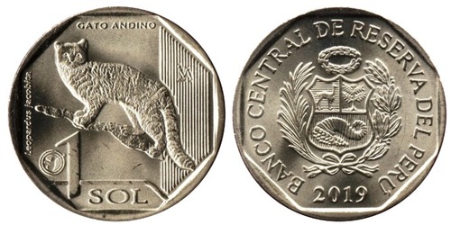 Moeda de 1 Sol Peruano, Gato Andino