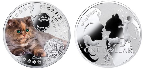 Moeda de 1 Dólar de Niue, Gato Persa