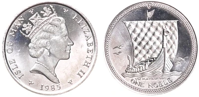 Moeda de 1 Noble de Platina da Ilha de Man Moeda de 1 Noble de Platina da Ilha de Man